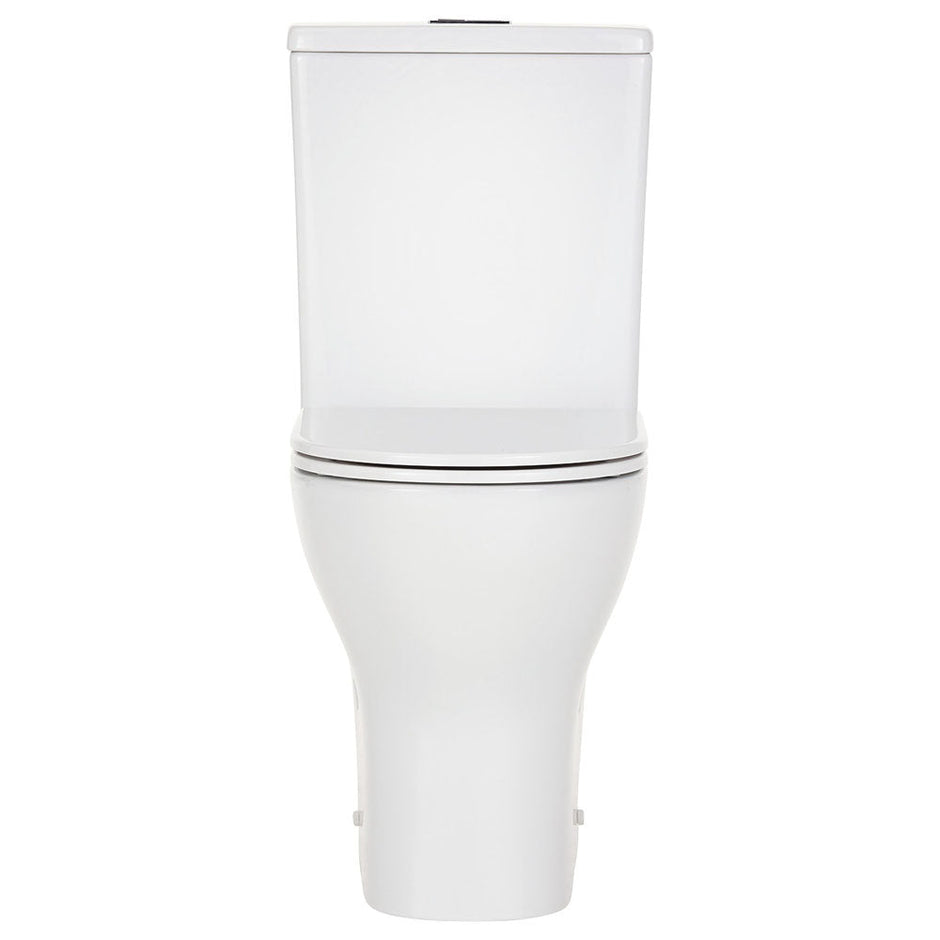 Tono Tornado Flush Back-to-Wall Toilet Suite, Gloss White with Slim Seat