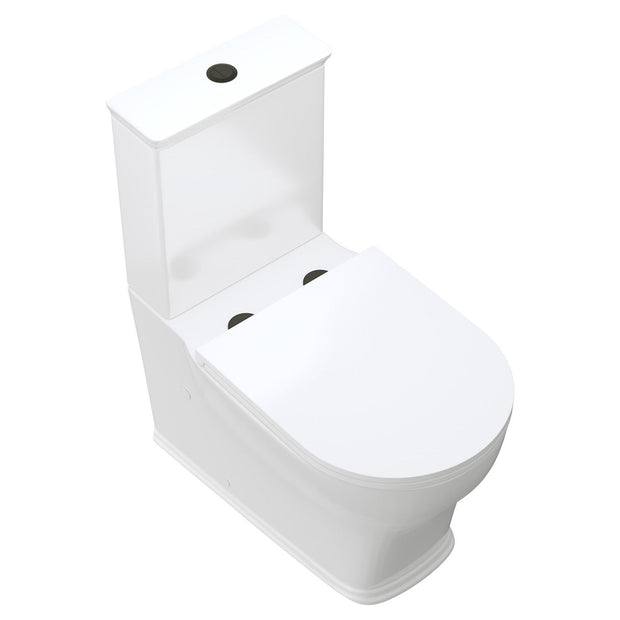 Lillian Tornado Flush Back-to-Wall Toilet Suite, Gloss White with Slim Seat