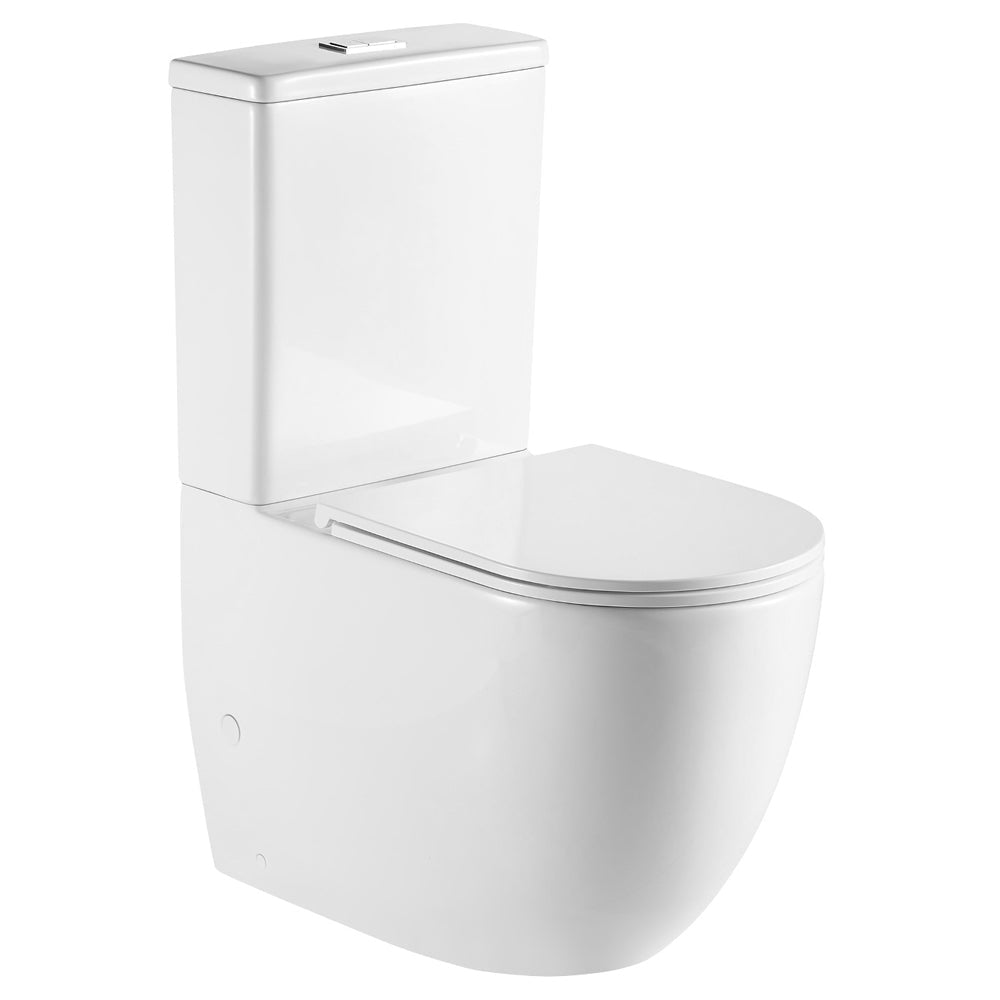 Joli Tornado Flush Back-to-Wall Toilet Suite, Gloss White with Slim Seat