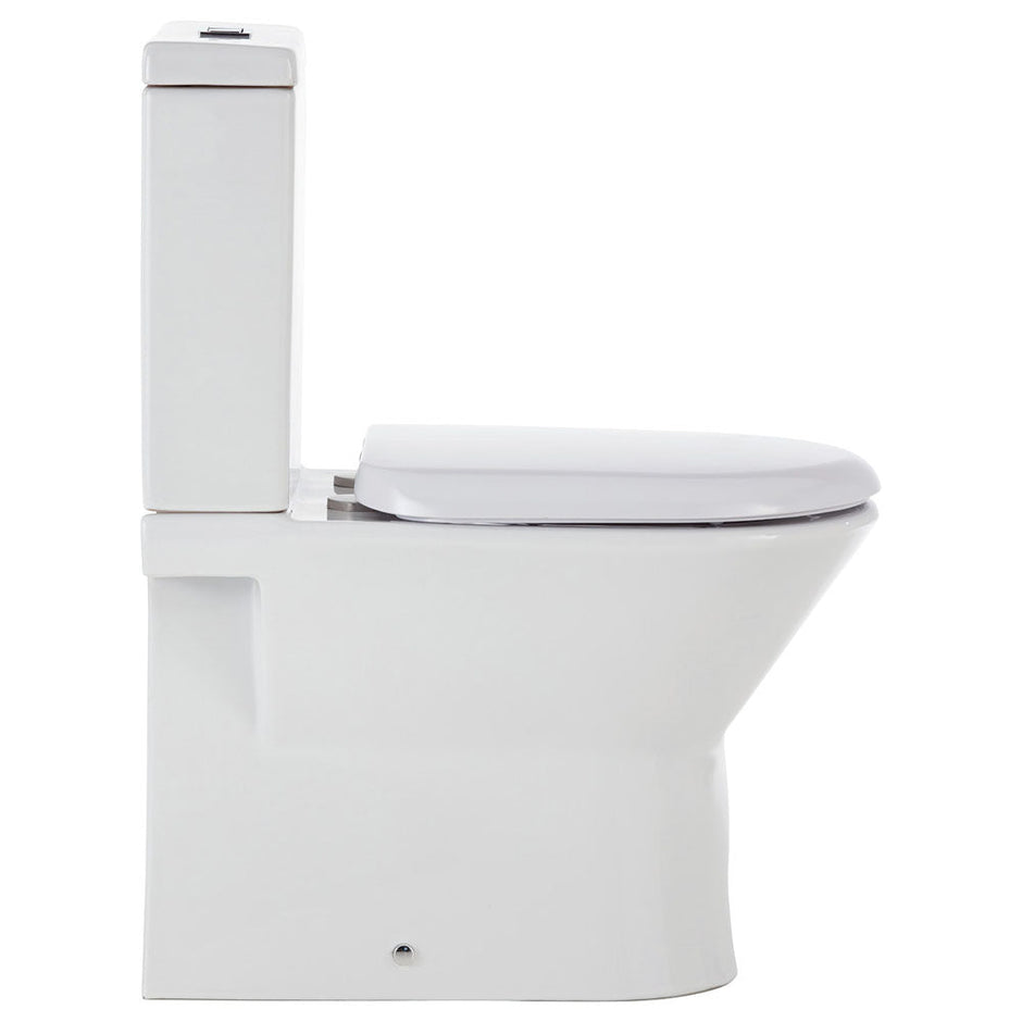 Fienza Escola Back-to-Wall Toilet Suite, Gloss White