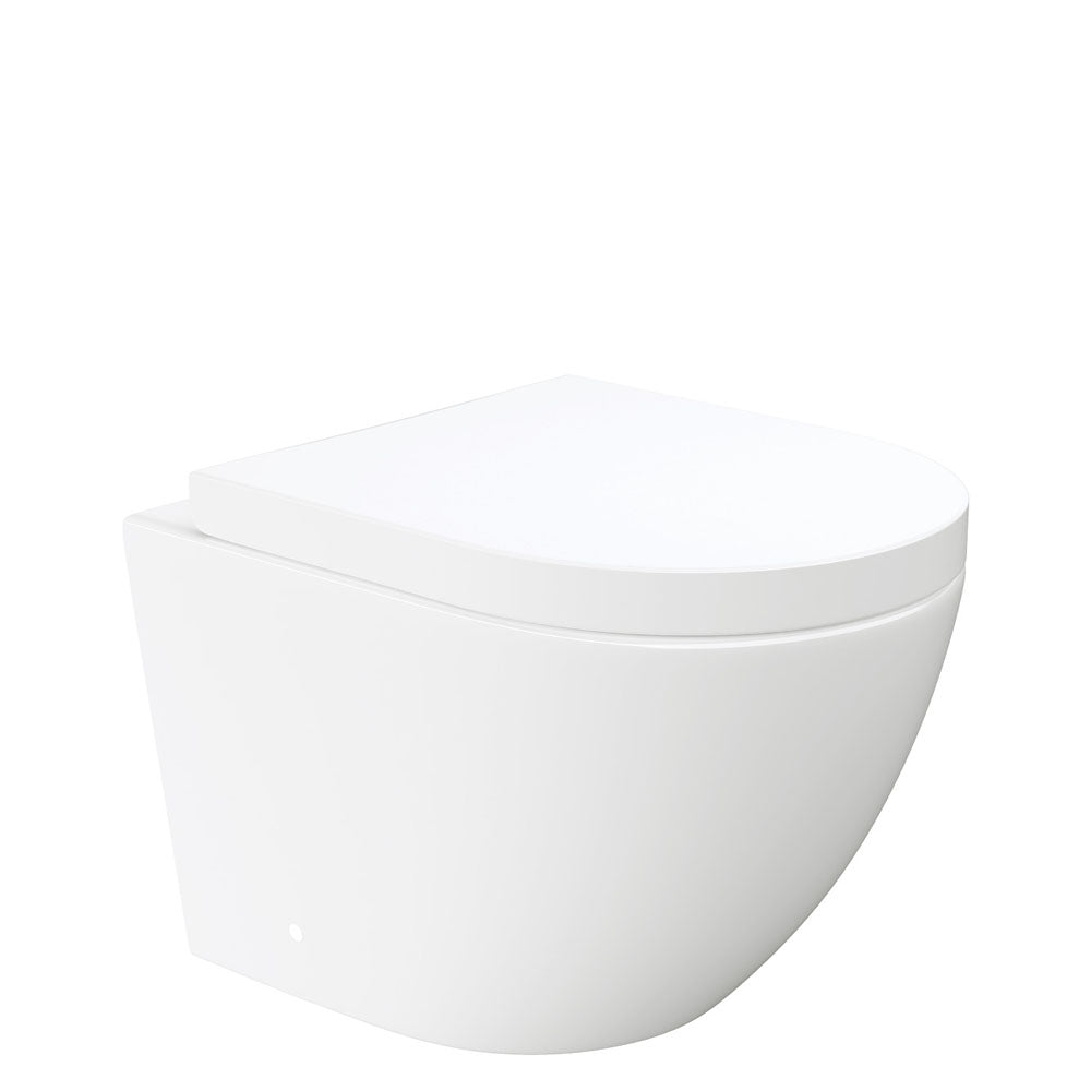 Fienza Koko Tornado Flush Wall-Hung Toilet Suite, Gloss White