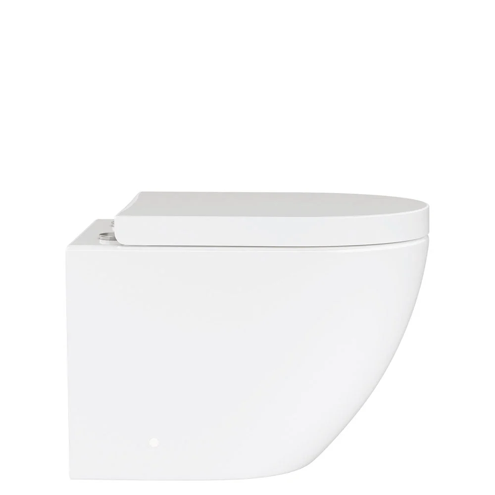 Fienza Koko Tornado Flush Wall-Hung Toilet Suite, Gloss White