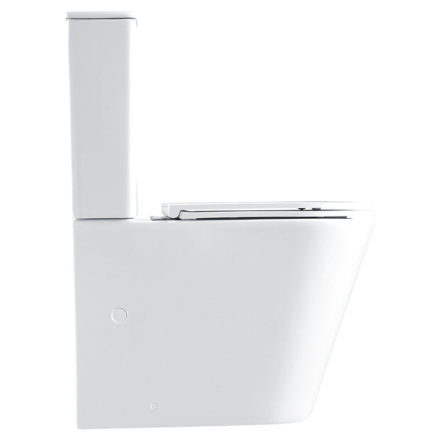 Aluca Tornado Flush Slim Cistern Back-to-Wall Toilet Suite, Gloss White with Slim Seat