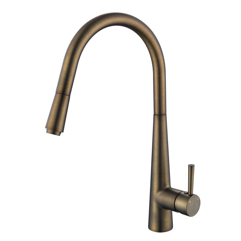 Kasper Pull-Out Kitchen Mixer - antique-brass