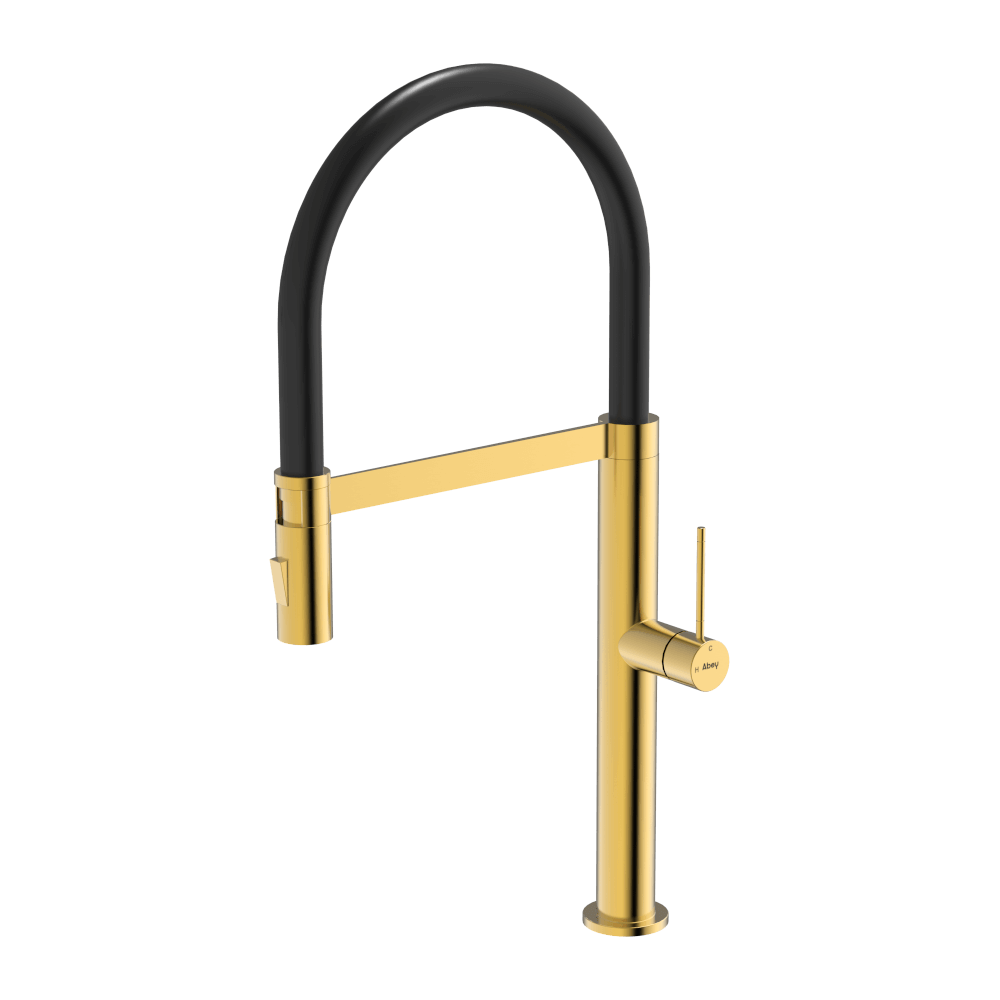304 Chef Dual Spray Magnetic Pull Down Kitchen Mixer in Eureka Gold