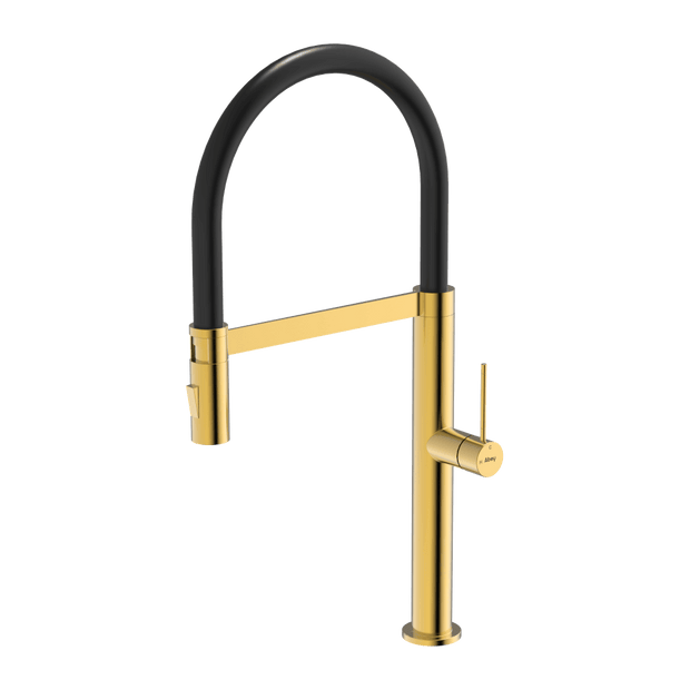304 Chef Dual Spray Magnetic Pull Down Kitchen Mixer in Eureka Gold