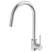 304 Gooseneck with Dual Spray Pull Out Function Brushed Steel Kitchen Mixer