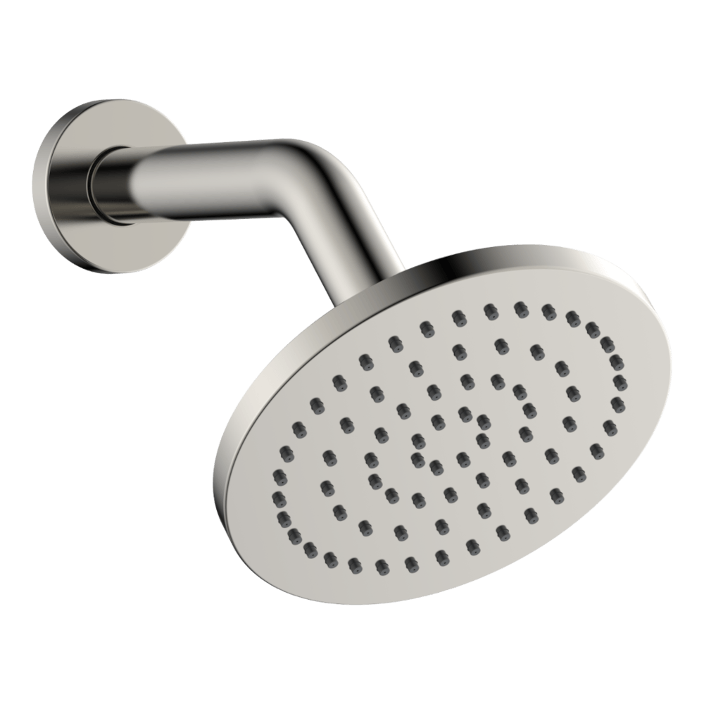 ABS 150mm Round Shower with 190mm Arm in Brushed Nickel