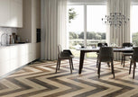 Cerreto Amarone Timber Look Porcelain Tiles in a room setting