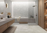 Imperial Alabastrino Stone Look Porcelain Tiles in a room setting