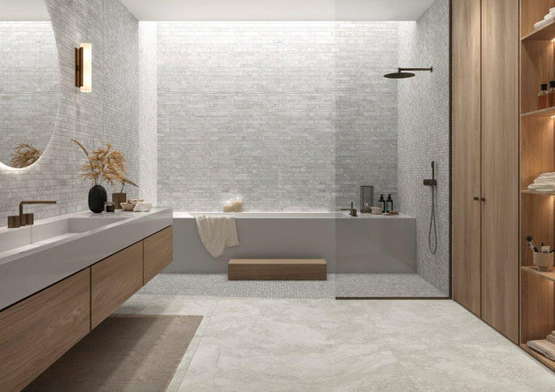 Imperial Alabastrino Stone Look Porcelain Tiles in a room setting