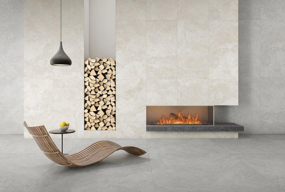 Imperial Alabastrino Stone Look Porcelain Tiles in a room setting