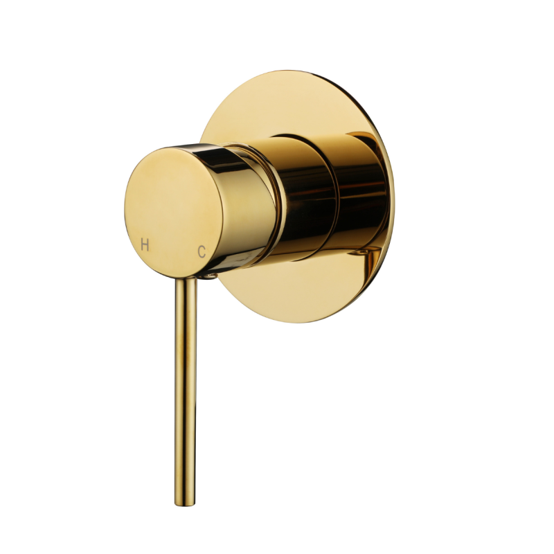 Star Mini Shower Mixer 80mm - polished-brass
