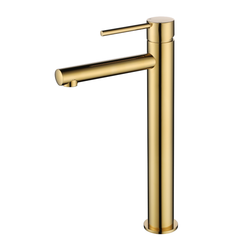 Star Mini High Rise Basin Mixer - polished-brass