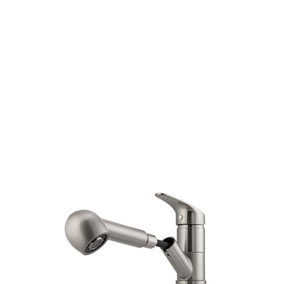 London Pull Out Spray Mixer in Brushed Nickel view 2