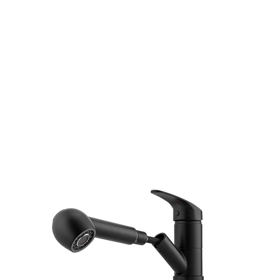London Pull Out Spray Mixer in Matte Black view 2