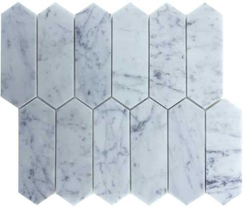 LONG HEX CARRARA HONED