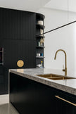 Round Piccola Pull Out Kitchen Mixer Tap - PVD Tiger Bronze