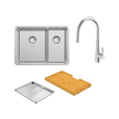 Lucia Bowl and a Half with KTA014-BR Kitchen Mixer, Drain Tray and Cutting Board