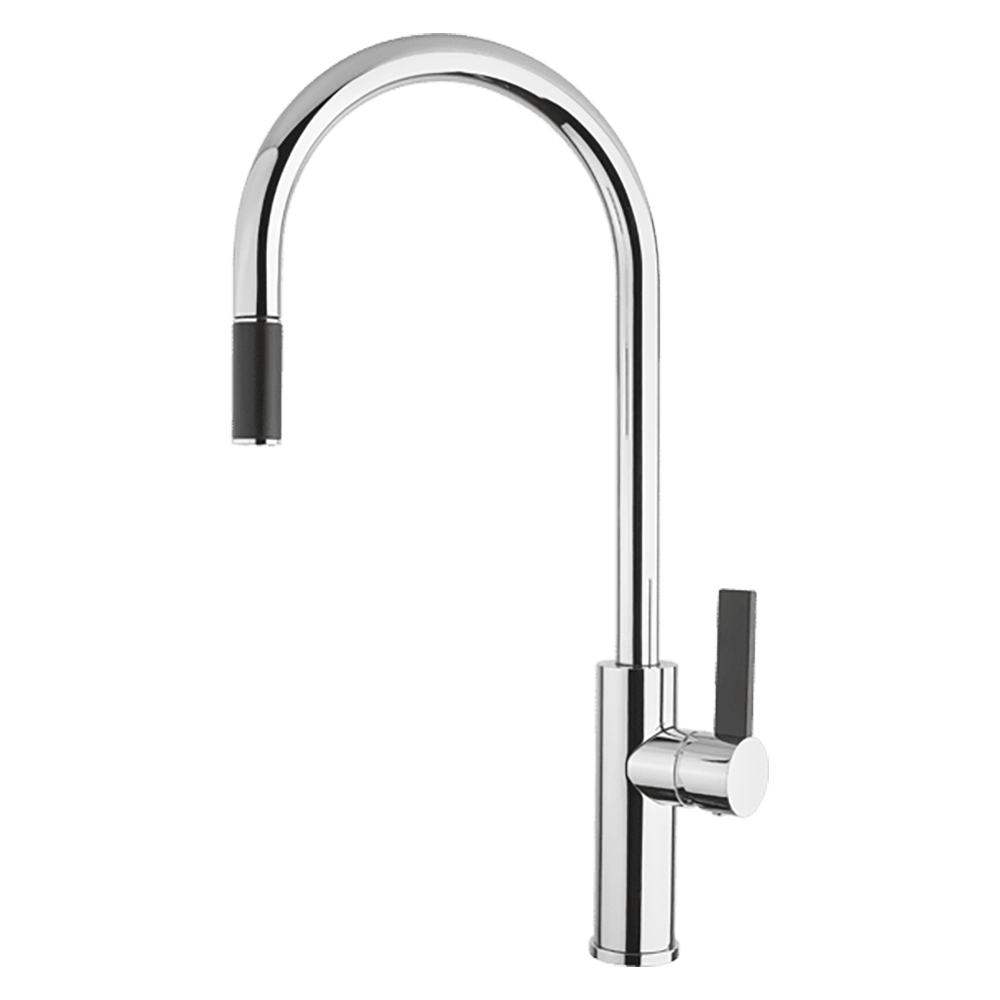 Luz Gooseneck Pull-Out Mixer in Chrome