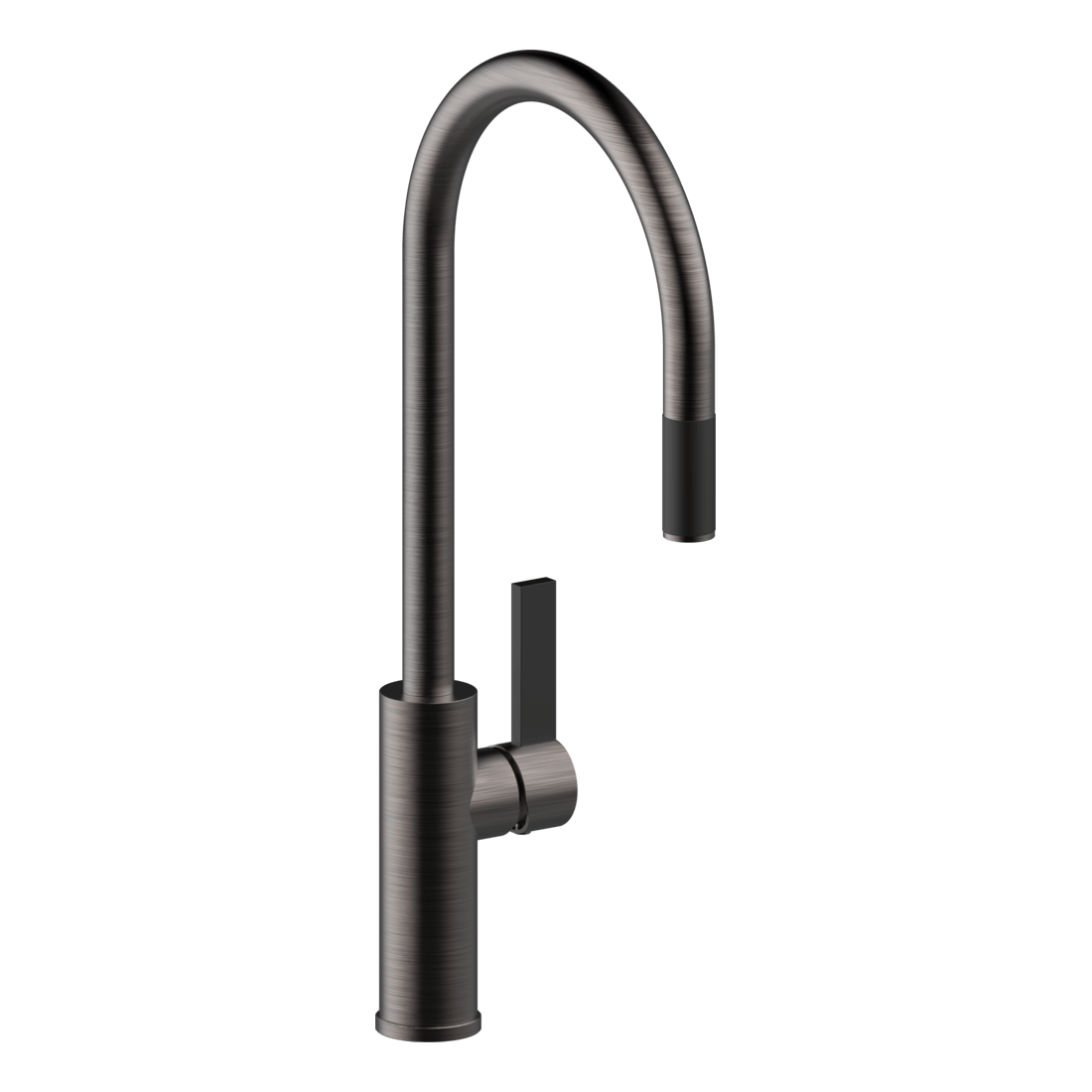Luz Gooseneck Pull-Out Mixer in Black Brushed Nickel