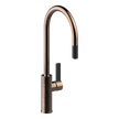 Luz Gooseneck Pull-Out Mixer in Natural Brass
