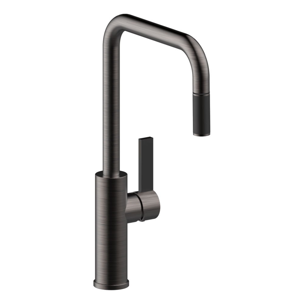 Luz Kitchen Mixer With Pull-Out in Black Brushed Nickel