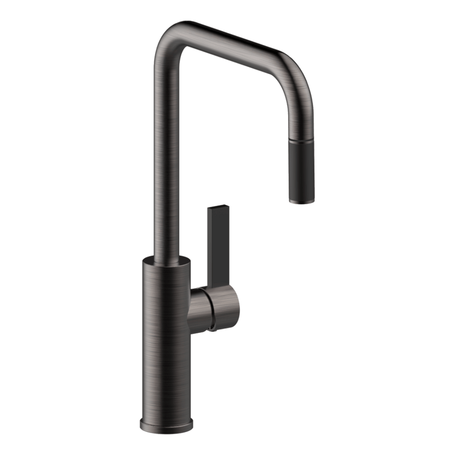 Luz Kitchen Mixer With Pull-Out in Black Brushed Nickel