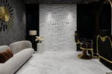 Lunar Grey Honed Natural Stone Tiles in a room setting