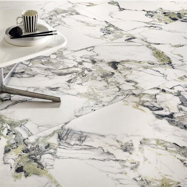 Lush Jade 3D Porcelain Tiles in a room setting