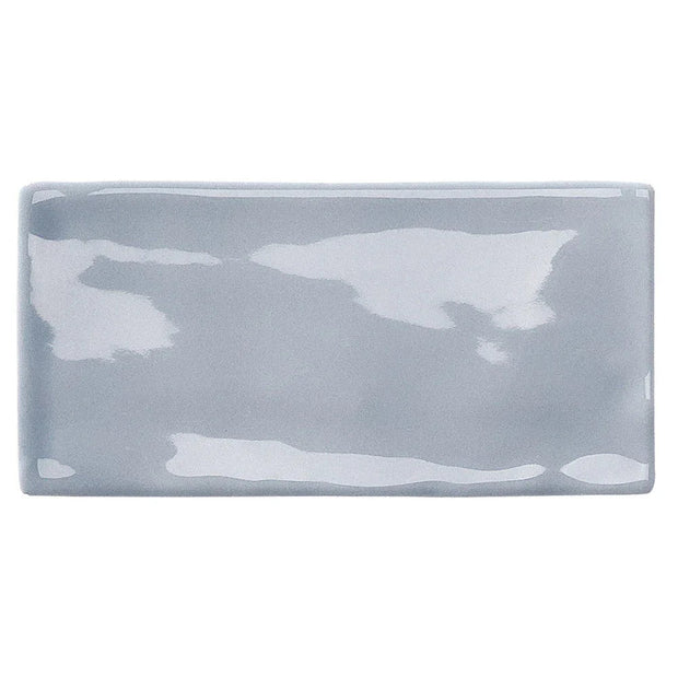 Luxe Sea Blue Gloss Porcelain Tiles 76x152mm tile