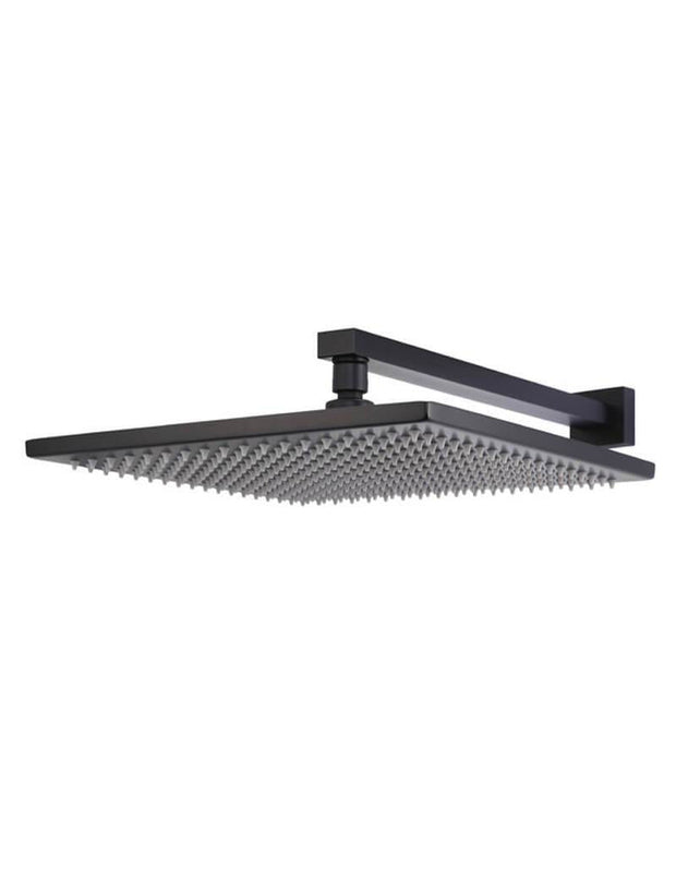Square Wall Shower w/300mm shower rose w/400mm arm in Matte Black