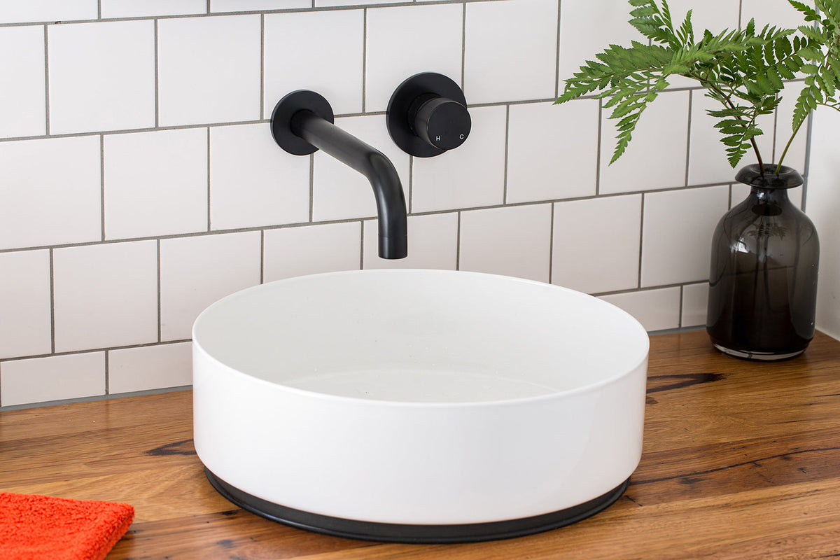 Round Wall Mixer Pinless Handle Trim Kit (In-wall Body Not Included) - Matte Black