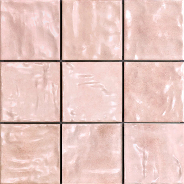 Mallorca Pink Gloss Porcelain Tiles 120x120mm tile