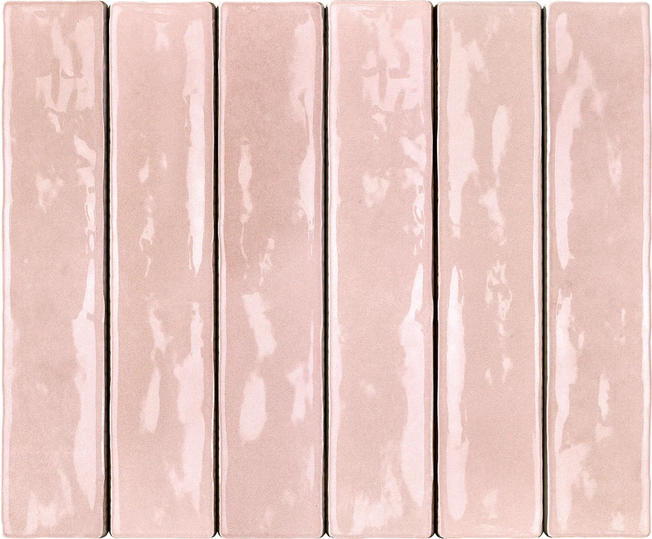 Mallorca Pink Gloss Porcelain Tiles 50x250mm tile