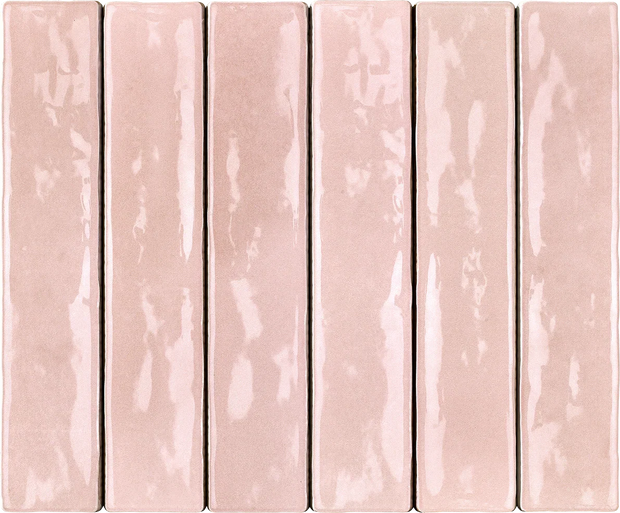 Mallorca Pink Gloss Porcelain Tiles 50x250mm tile
