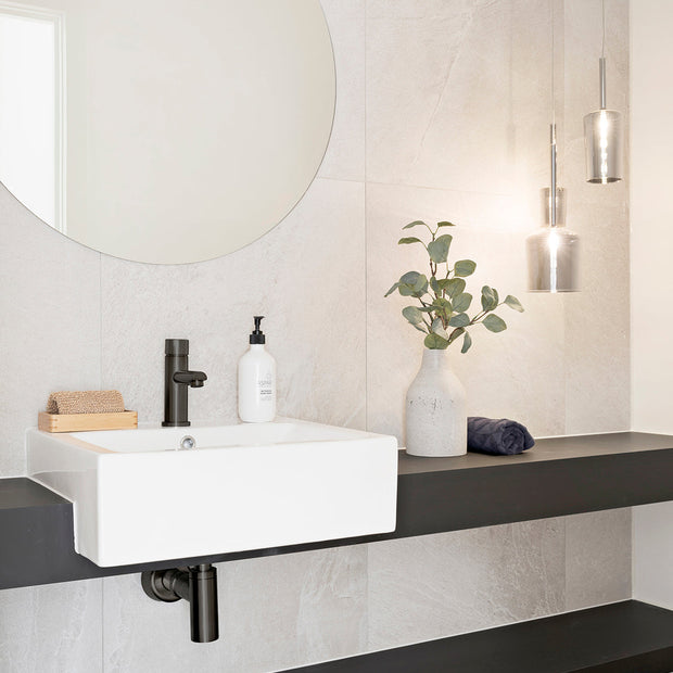 Round Pinless Basin Mixer - Shadow Gunmetal