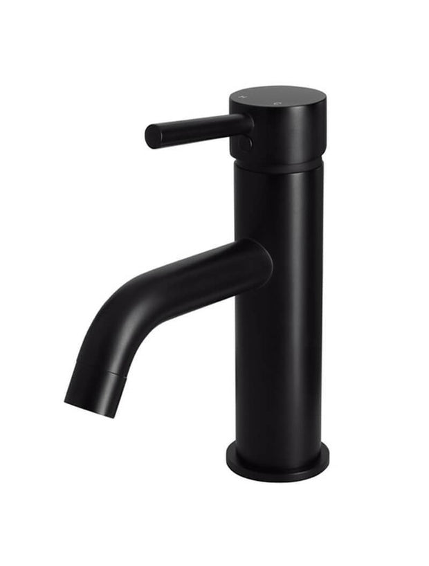 Round Basin Mixer Curved in Matte Black