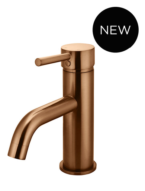 Meir Round Basin Mixer Curved, PVD Lustre Bronze