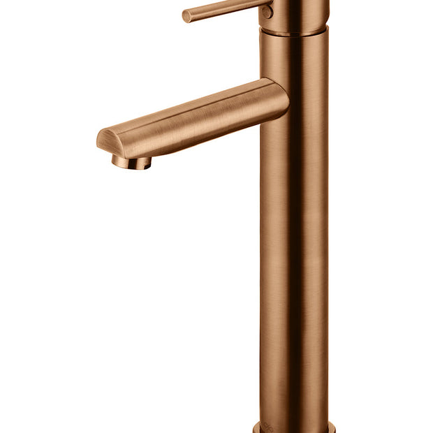 Round Tall Basin Mixer - Lustre Bronze