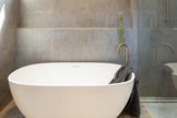 Round Freestanding Bath Spout - Champagne