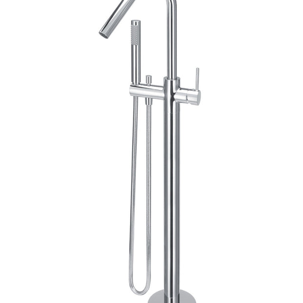 Round Freestanding Bath Spout and Hand Shower