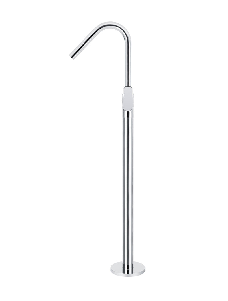 Round Paddle Freestanding Bath Spout and Hand Shower - Polished Chrome