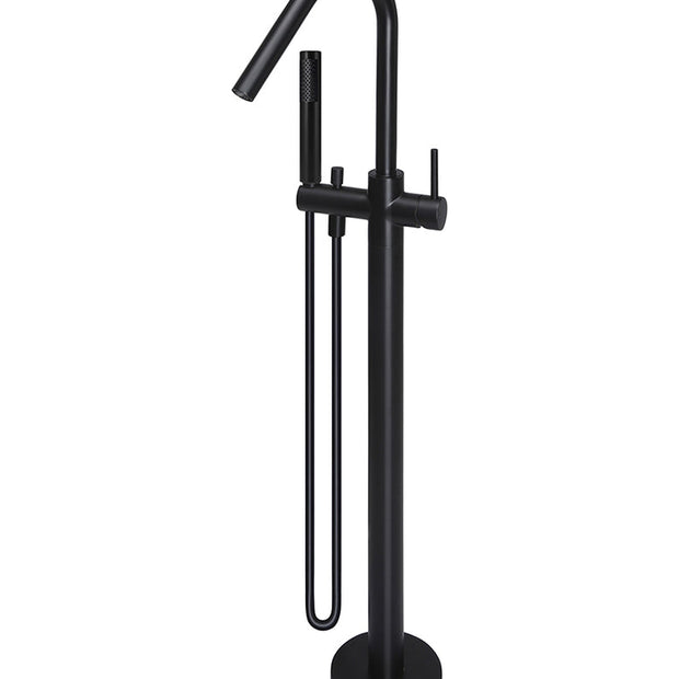 Round Paddle Freestanding Bath Spout and Hand Shower