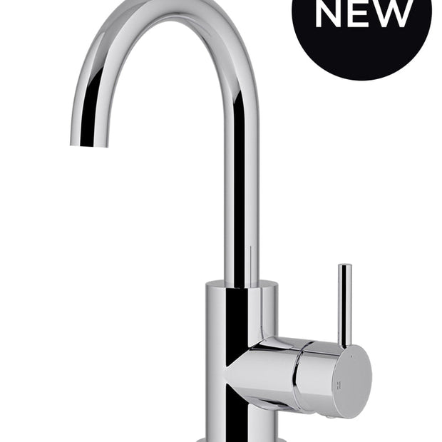 Round Gooseneck Basin Mixer with Cold Start