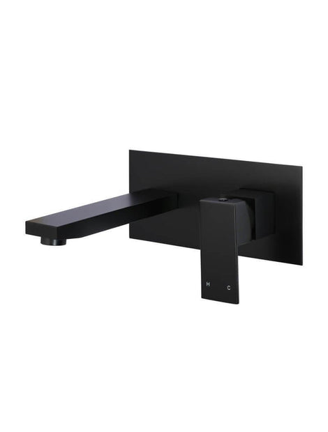 Square Wall Basin Mixer and Spout in Matte Black