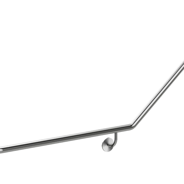 Meir Mobility 40 Degree Left Side Grab Rail - Brushed Nickel