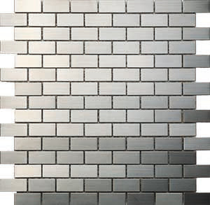 Metal Silver Brushed Tiles and Mosaics 20x40mm tile