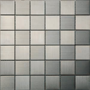 Metal Silver Brushed Tiles and Mosaics 50x50mm tile
