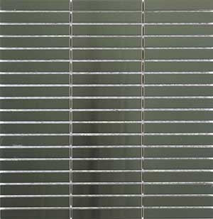 Metal Silver Brushed Tiles and Mosaics 15x100mm tile